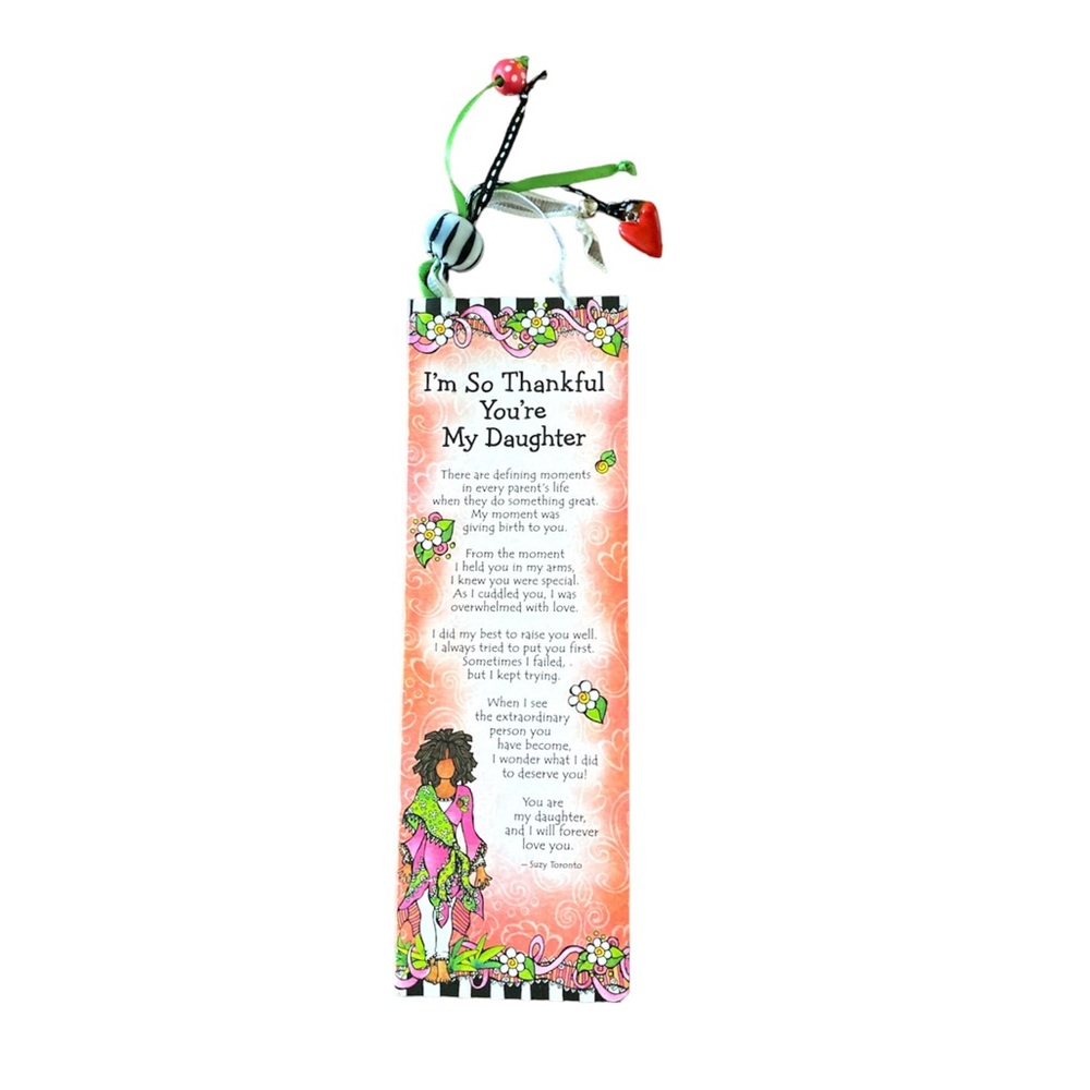 NWT Suzy Toronto “I’m So Thankful You’re My Daughter”Bookmark w/decorative beads